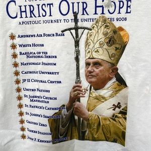 Pope Benedict tee shirt boy or girl new with sticker